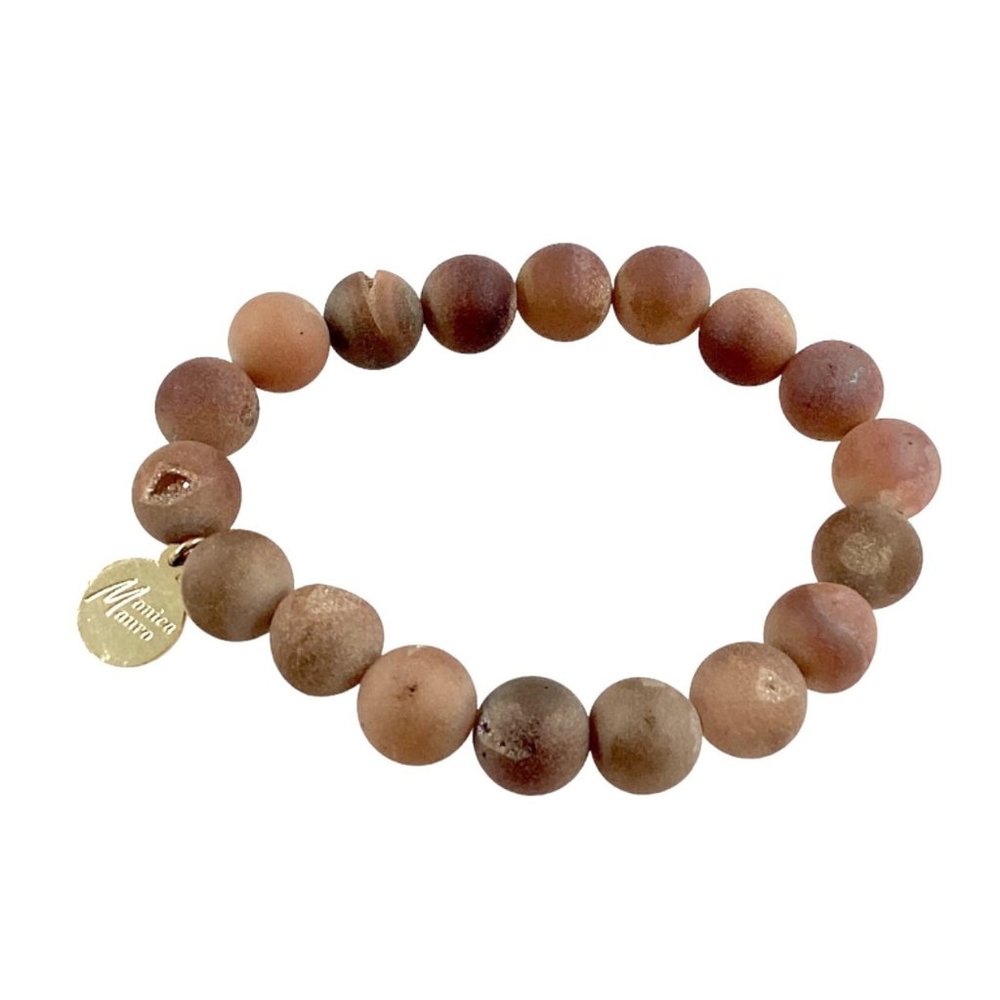 Monica Mauro Beaded Bracelet, S/M, Natural Druzy Agate, Quartz, Metaphysical - Picture 4 of 13